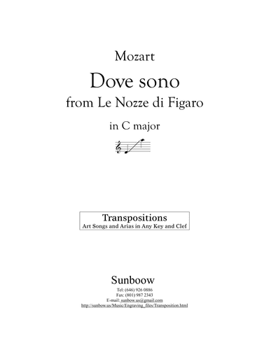 Mozart: Dove sono (transposed to C Major) (arr. Sunbow)