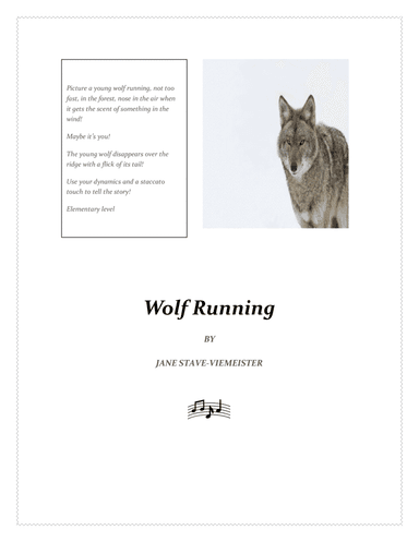 Wolf Running for Piano Solo