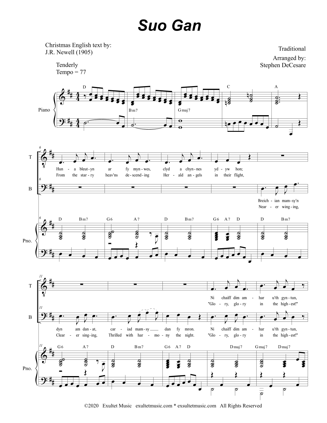 Suo Gan (Duet for Tenor and Bass Solo) (arr. Stephen DeCesare)