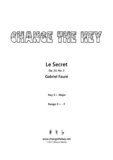 Le Secret - Eb Major (arr. Change the Key)
