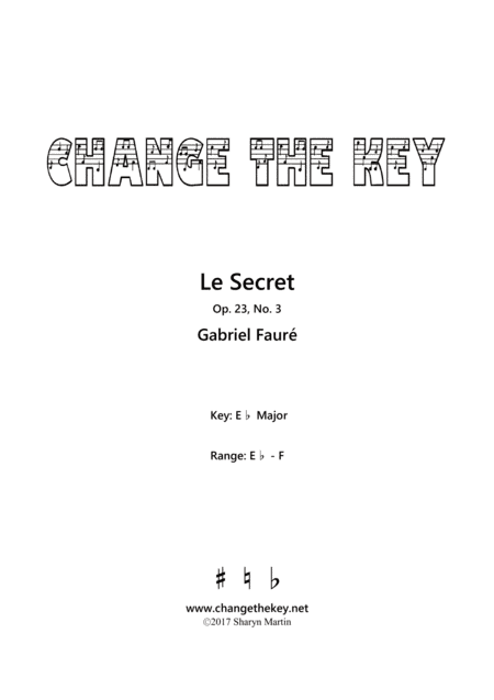 Le Secret - Eb Major (arr. Change the Key)