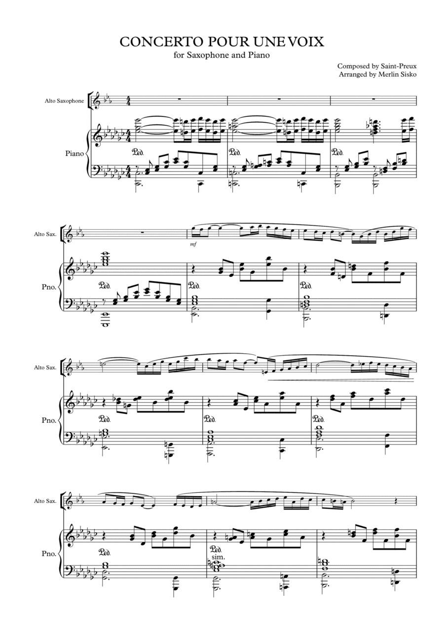 Concerto Pour Une Voix (arr. Merlin Sisko)
