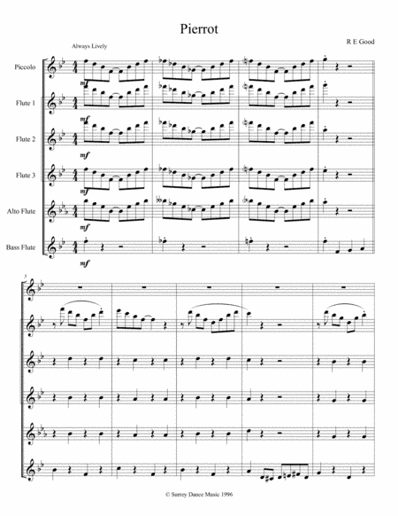 Pierrot (Rag for Flute Choir)
