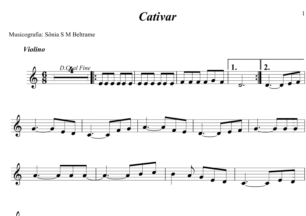 Cativar (arr. Sônia S M Beltrame)