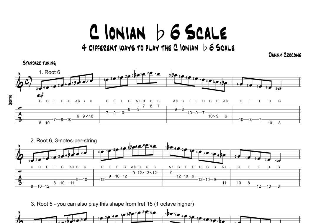 C Ionian b6 Scale (4 Ways to Play)
