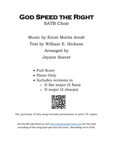 God Speed The Right (arr. Jayson Seaver)