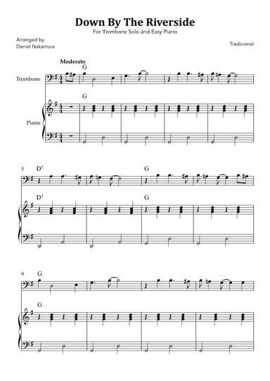 Down By The Riverside (For Trombone Solo and Easy Piano) (arr. Daniel Nakamura)