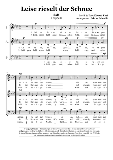 Leise rieselt der Schnee (arr. Frieder Schmidt)