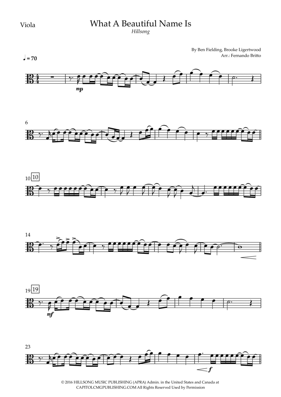 What A Beautiful Name (arr. Fernando Britto)