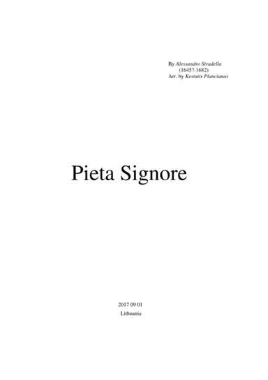 Pieta Signore (arr. Kestutis Planciunas)