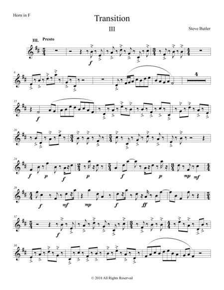 Transition III Part: Horn F
