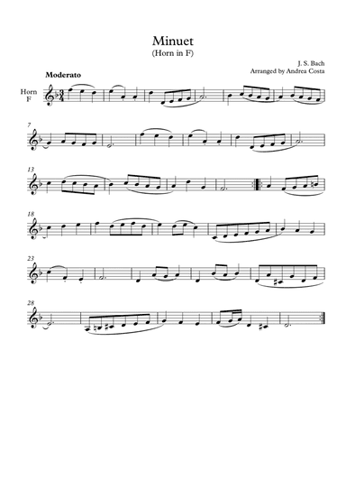 Minuet in G Minor (arr. Andrea Costa)