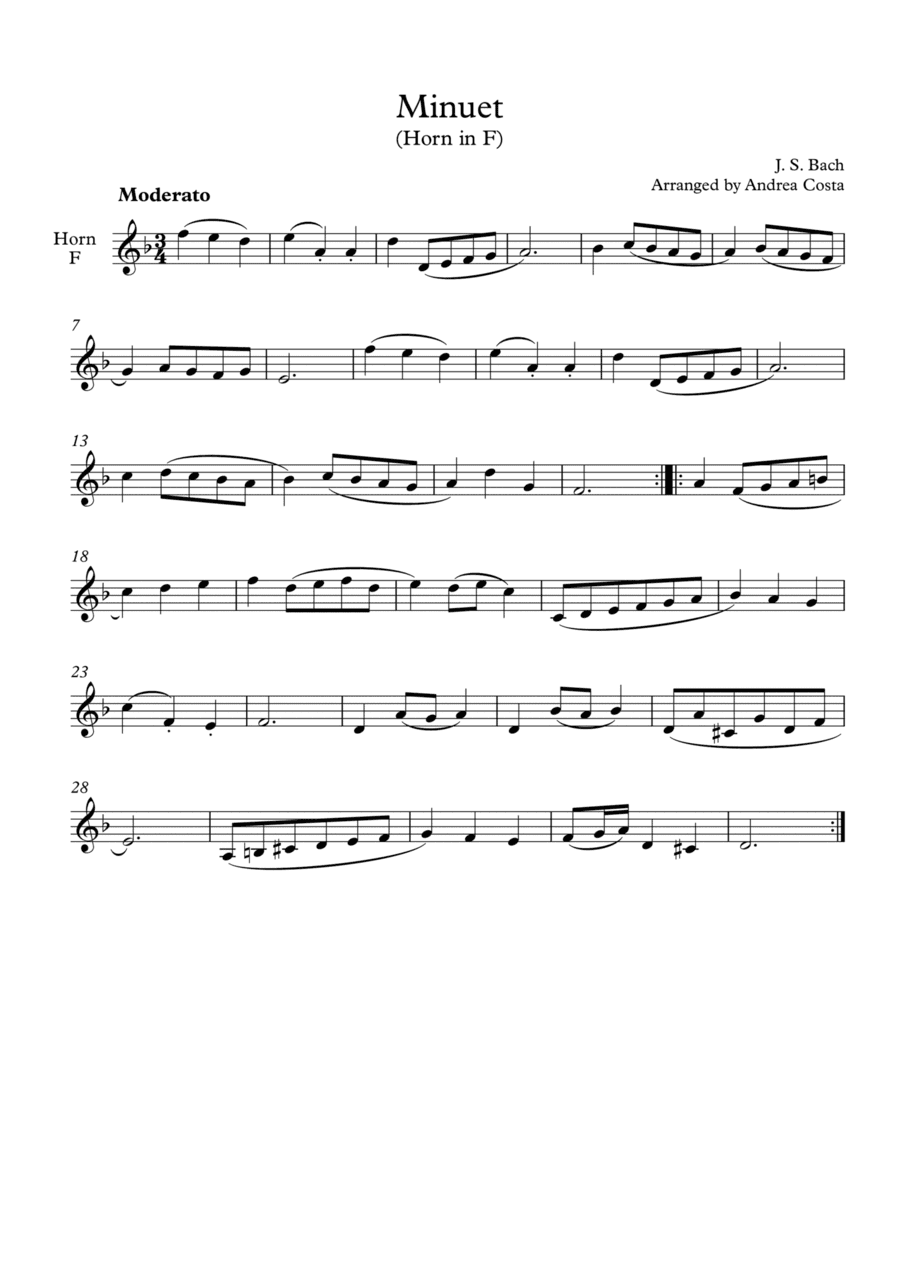 Minuet in G Minor (arr. Andrea Costa)
