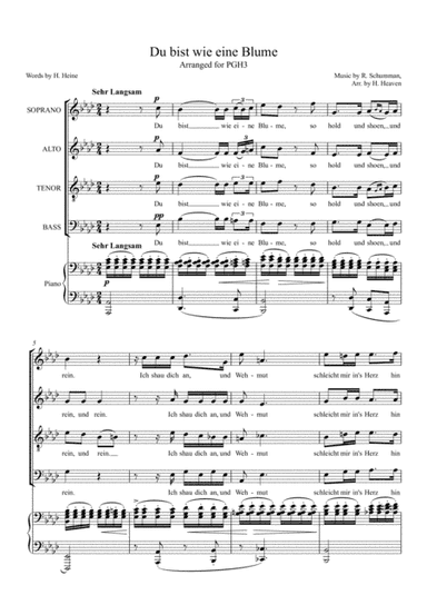 Du Bist Wie Eine Blume - Schumann (arr. Harry Heaven)