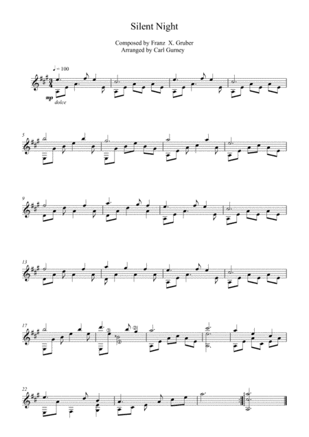 Silent Night in A Major (arr. Carl Gurney)