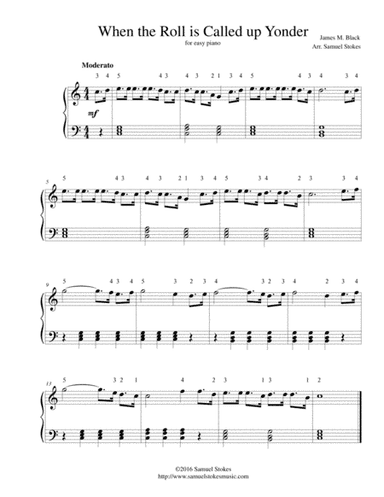 When the Roll is Called up Yonder - for easy piano (arr. Samuel Stokes)