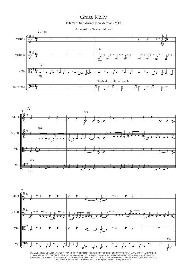 Grace Kelly (arr. Natalie Dalcher)