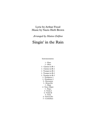 Singin' In The Rain (arr. Matteo Delfino)