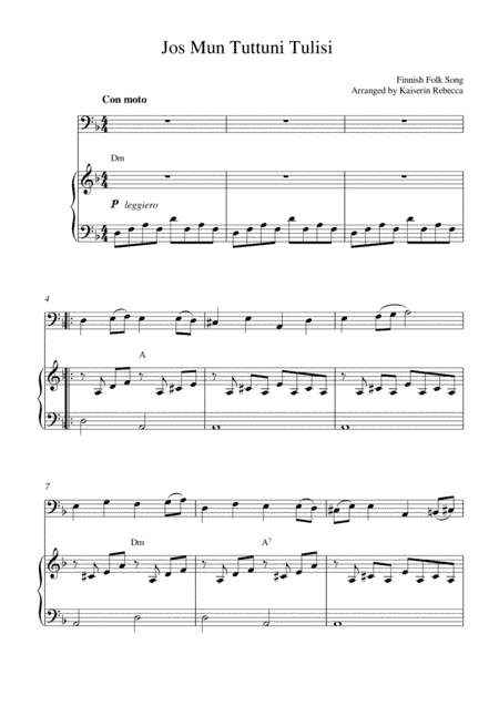 Jos Mun Tuttuni Tulisi (arr. Kaiserin Rebecca)