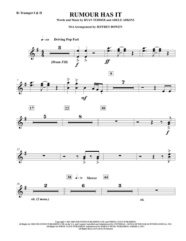Rumour Has It (arr. Jeffrey Bowen)