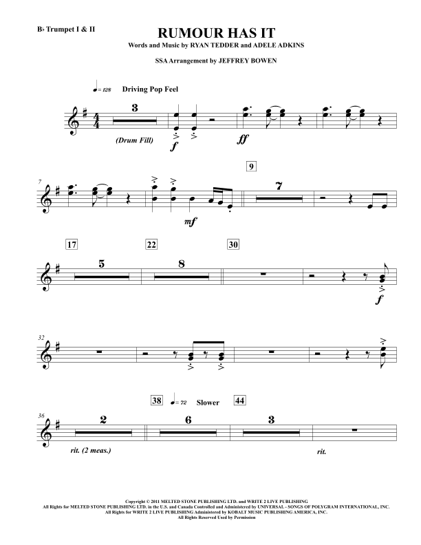 Rumour Has It (arr. Jeffrey Bowen)