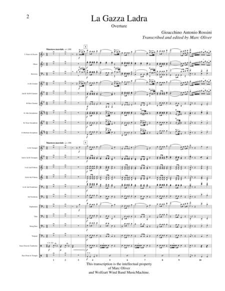 Overture to "La Gazza Ladra" ["The Thieving Magpie"] for Concert Band (arr. Marc Oliver)