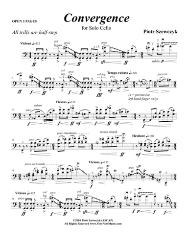 Convergence for Solo Cello