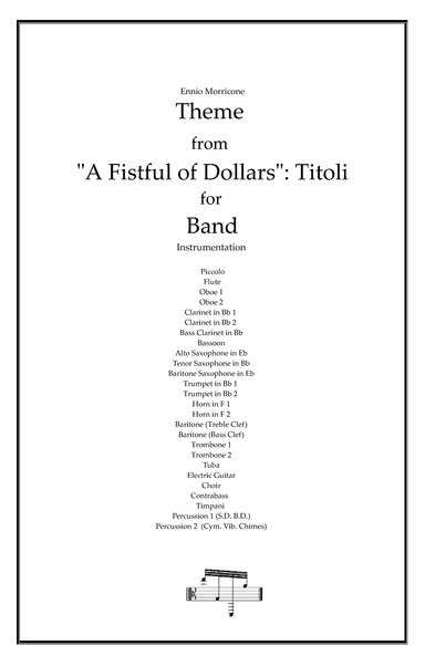 A Fistful Of Dollars (arr. Pasquale Tassone)