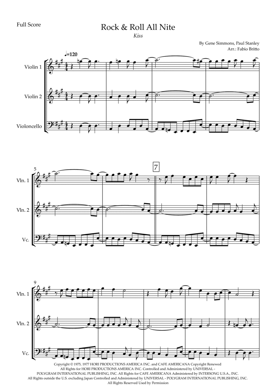 Rock And Roll All Nite (arr. Fabio Britto)