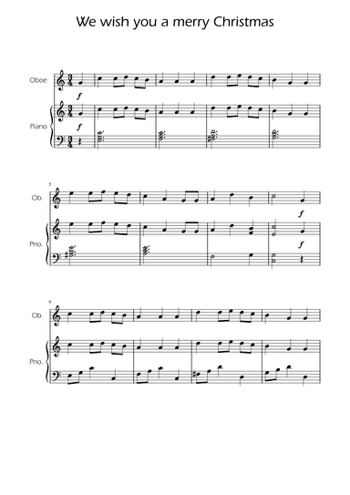 We Wish You a Merry Christmas - Oboe w/ Piano (arr. Ygor Nunes)