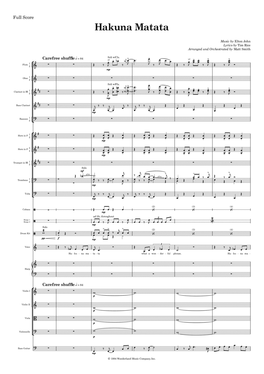 Hakuna Matata (arr. Matt Smith)