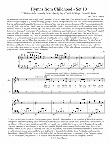 Hymns from Childhood - Set 10 (SATB) (arr. Curtis Hanson)