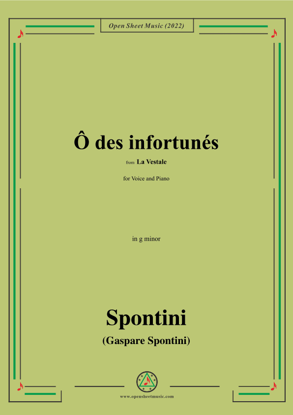 Spontini-Ô des infortunés,from La Vestale,in g minor (arr. OSM Press)