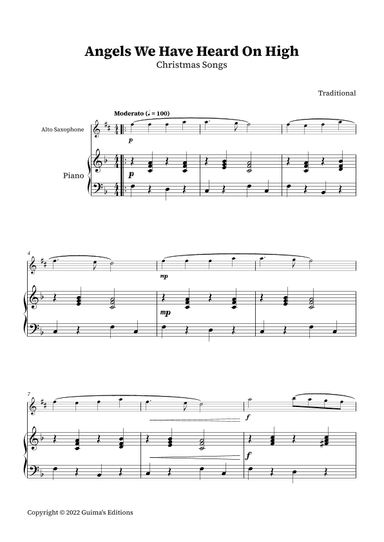 Angels We Have Heard On High (arr. Guima's Editions)