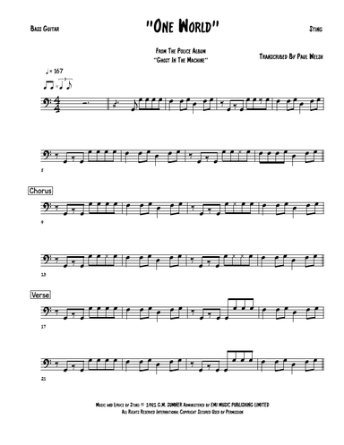 One World (not Three) (arr. P Welsh)