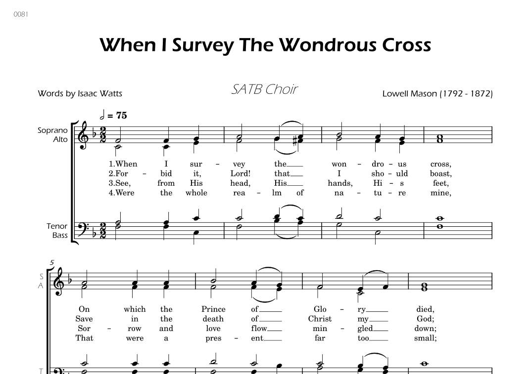 When I Survey The Wondrous Cross - SATB Choir (arr. César Madeira)