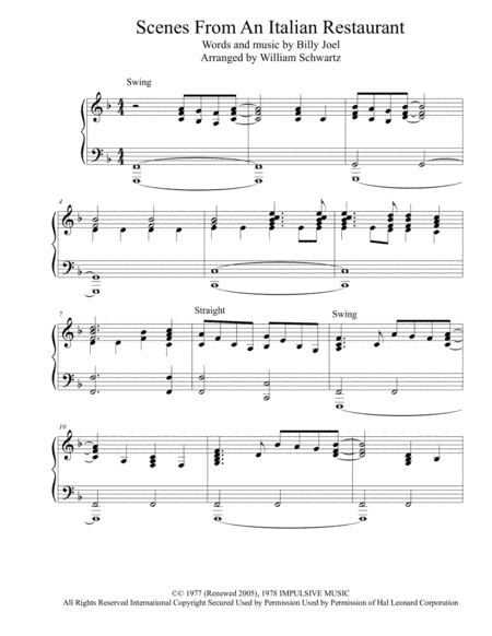 Scenes From An Italian Restaurant (arr. William Schwartz)