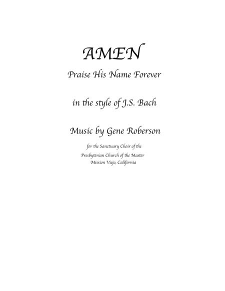 AMEN Praise His Name Forever