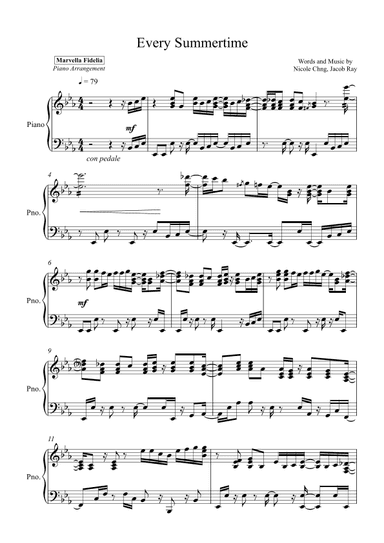 Every Summertime (arr. Marvella Fidelia)