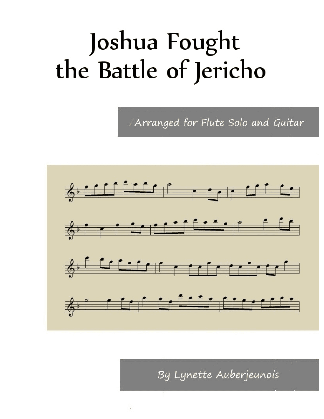 Joshua Fought the Battle of Jericho - Flute Solo with Guitar Chords (arr. Lynette Auberjeunois)