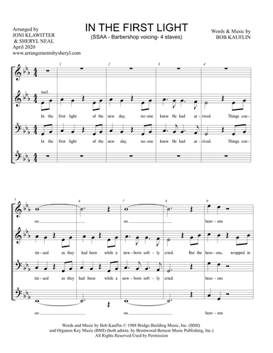 In The First Light (arr. Sheryl Neal)