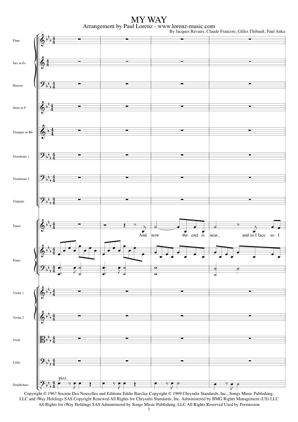 My Way (arr. Paul Lorenz)