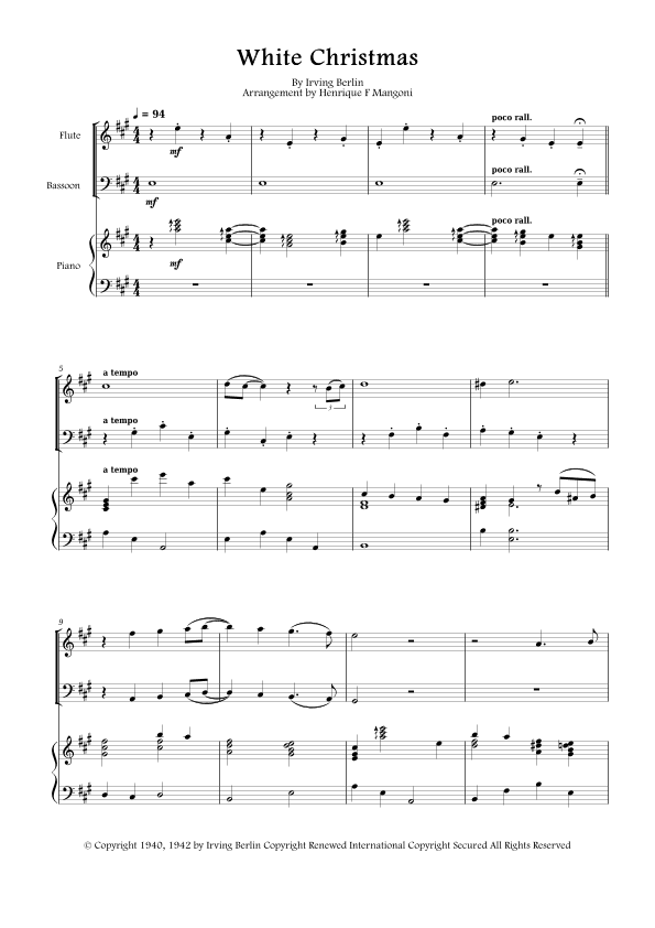 White Christmas (arr. Henrique F Mangoni)