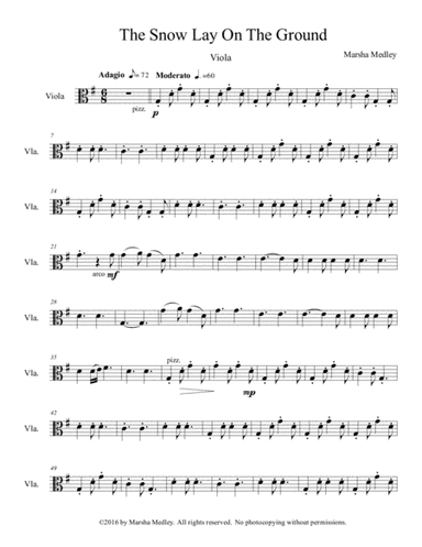 The Snow Lay On the Ground -- viola part (arr. Marsha Medley)