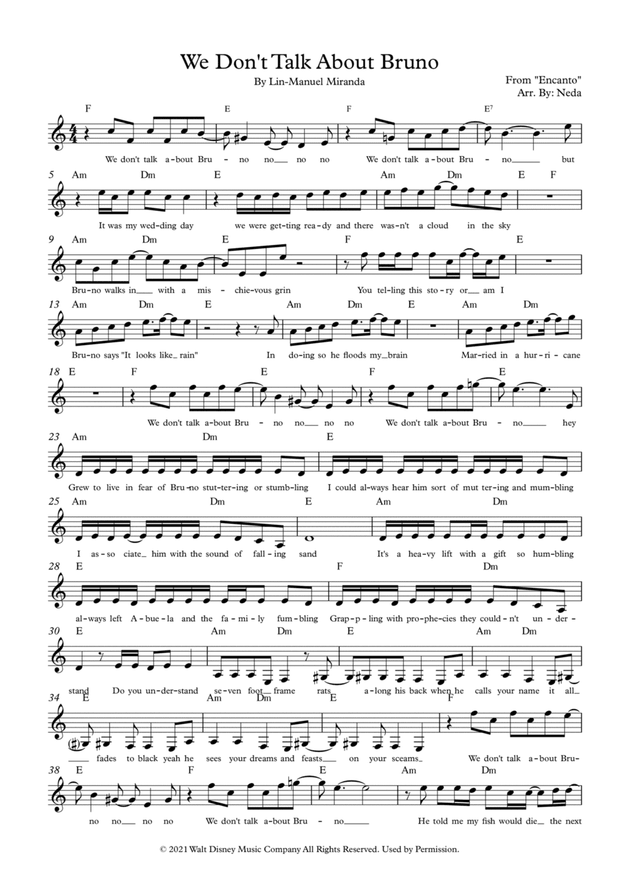 We Don't Talk About Bruno (arr. Arr. Neda)