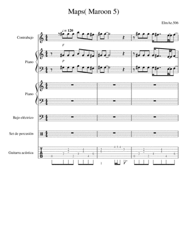 Maps (Contrabajo+dos pianos+bajoelectrico+percusión) (arr. ElmAe.506)