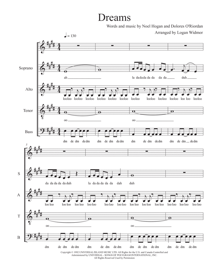 Dreams (arr. Logan Widmor)