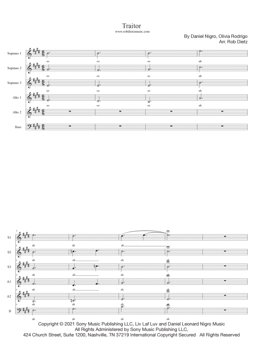 Traitor (arr. Rob Dietz)