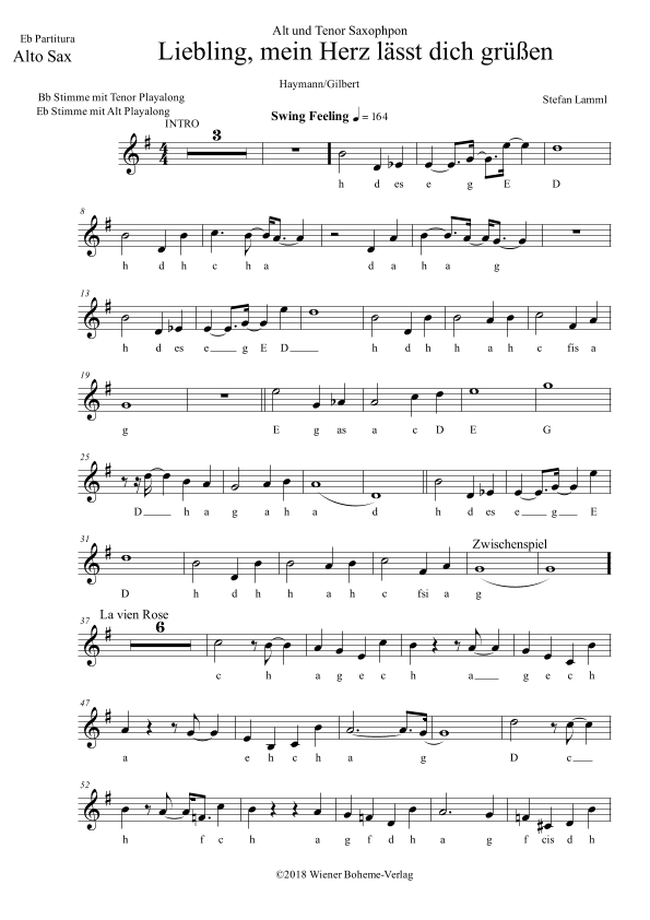 Liebling Mein Herz Lasst Dich Gruessen (arr. Stefan Lamml)