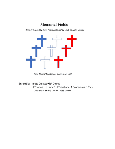 Memorial Fields  (for Brass Quintet, optional Drums)